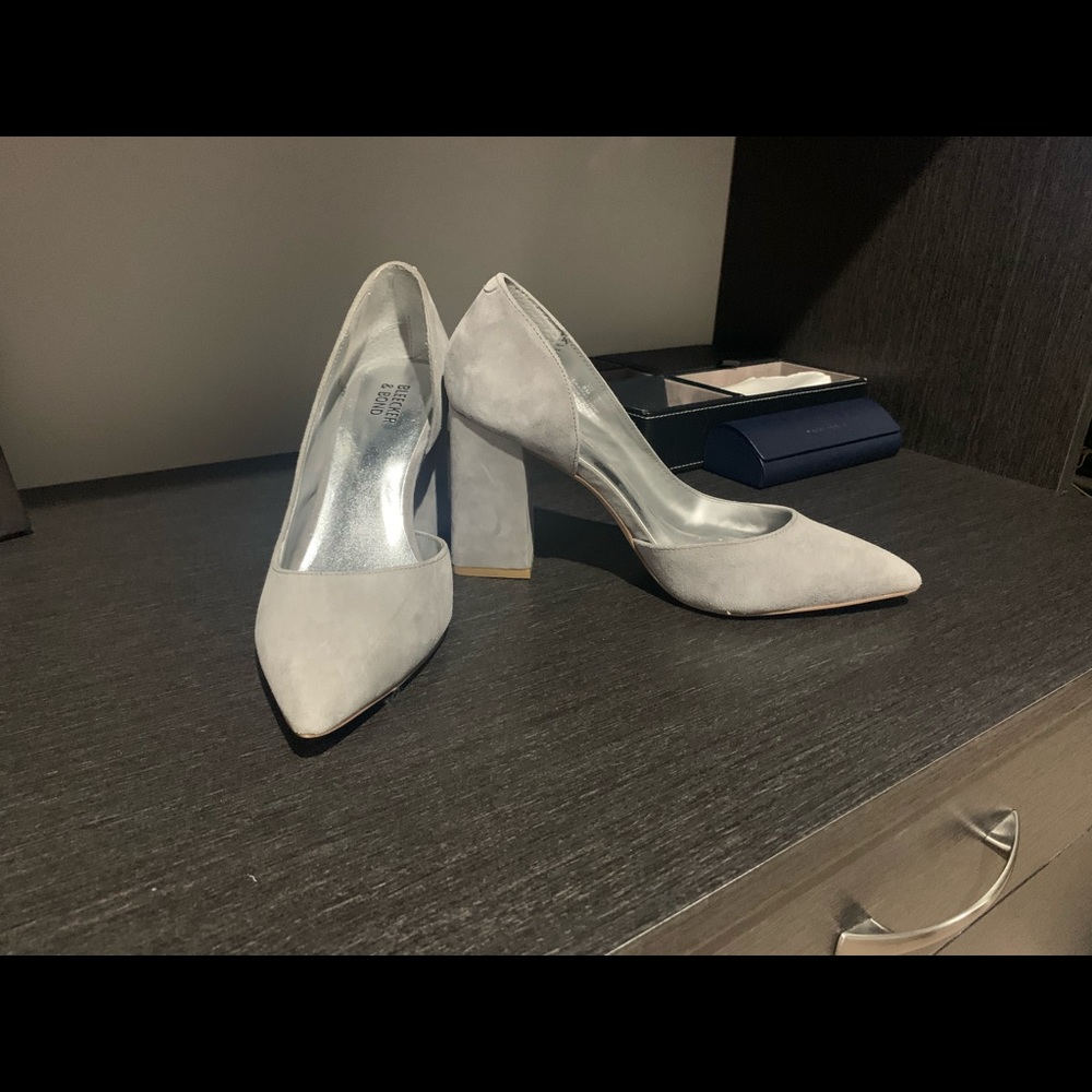 Block heel pumps - Grey suede